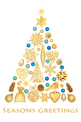 Image showing Christmas Tree Shape Seasons Greetings Design Concept