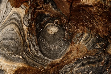 Image showing Wild stone texture of weathered rock