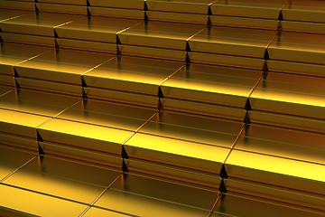 Image showing Gold bars steps