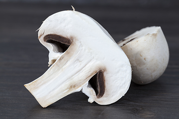 Image showing half white mushrooms