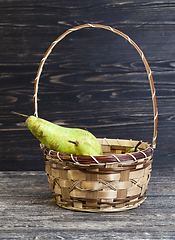 Image showing basket of green pears