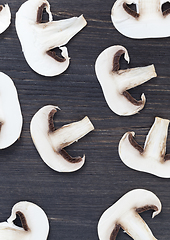 Image showing white champignons sliced