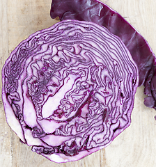 Image showing half-cut purple cabbage