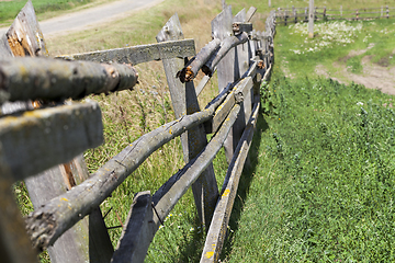 Image showing old wooden fence