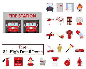 Image showing Set of 24  Fire Icons