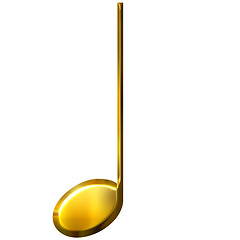 Image showing 3D Golden Quarter Note