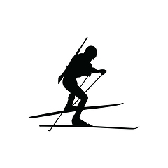 Image showing Biathlon sportsman silhouette