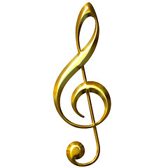 Image showing 3D Golden Treble Clef