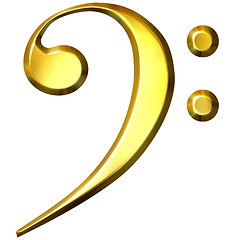 Image showing 3D Golden Bass Clef