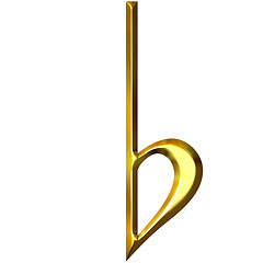 Image showing 3D Golden Flat Symbol