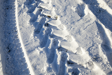 Image showing Snow drifts in winter