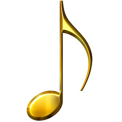 Image showing 3D Golden Eighth Note