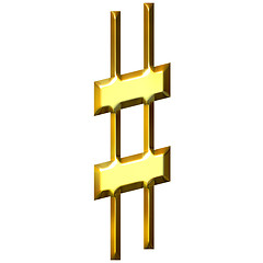 Image showing 3D Golden Sharp Symbol