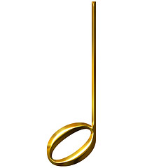 Image showing 3D Golden Half Note