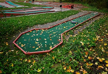 Image showing mini golf course in autumn 