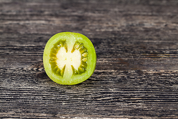 Image showing cut green tomato