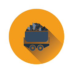 Image showing Mine coal trolley icon