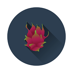 Image showing Flat design icon of Dragon fruit
