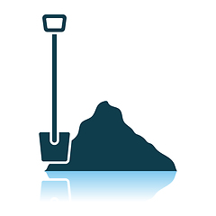 Image showing Icon Of Construction Shovel And Sand