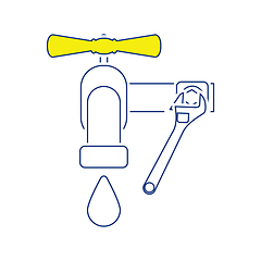 Image showing Icon of wrench and faucet