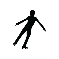 Image showing Figure skate man silhouette