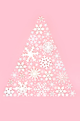 Image showing Christmas Tree Sparkling Snowflake and Star Design