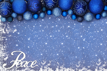 Image showing Peace on Earth at Christmas Time Background Border