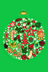 Image showing Retro Christmas Tree Decoration with Snow