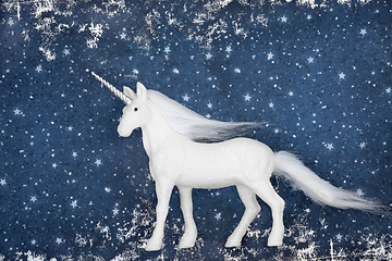 Image showing Magical Unicorn Mythical Christmas Tree Decoration Background 