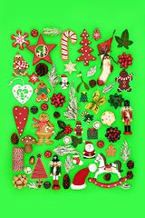 Image showing Large Collection of Retro Eco Friendly Christmas Decorations 