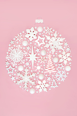 Image showing Festive Christmas Tree Round Shape Ornament Concept