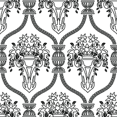 Image showing Damask Seamless Outline Pattern