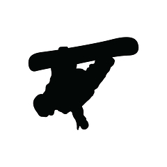 Image showing Snowboarder man silhouette