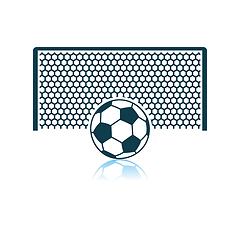 Image showing Soccer Gate With Ball On Penalty Point Icon