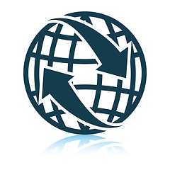 Image showing Globe with arrows icon