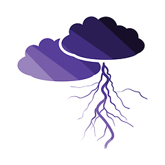 Image showing Clouds and lightning icon