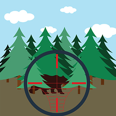 Image showing Hunting in fir forest