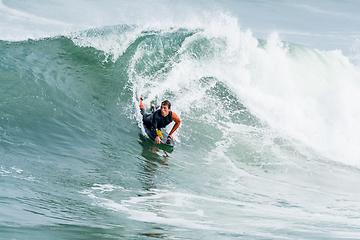 Image showing Bodyboarder in action