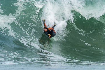 Image showing Bodyboarder in action