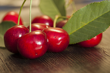 Image showing red ripe cherries