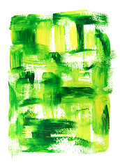 Image showing Vibrant green and yellow oil painting