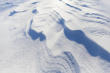 Image showing wavy drifts with snow