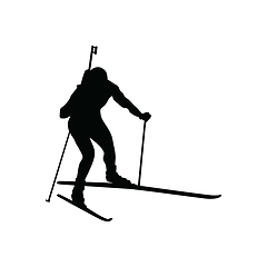 Image showing Biathlon sportsman silhouette