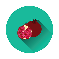 Image showing Flat design icon of Pomegranate 