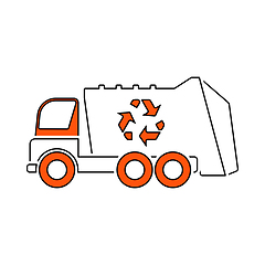 Image showing Garbage Car With Recycle Icon