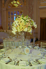 Image showing flowers on table in wedding day