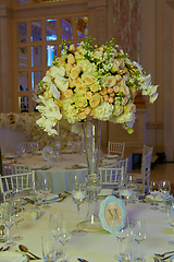 Image showing flowers on table in wedding day