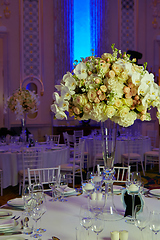 Image showing flowers on table in wedding day