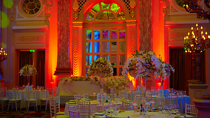 Image showing flowers on table in wedding day