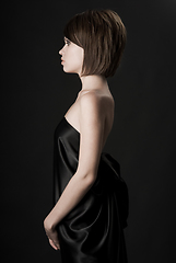 Image showing Fashionable woman black background